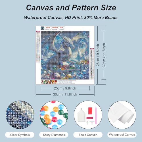 Dragon Diamond Painting Kit for Adults - 5D DIY Home Decor 11.8x11.8"