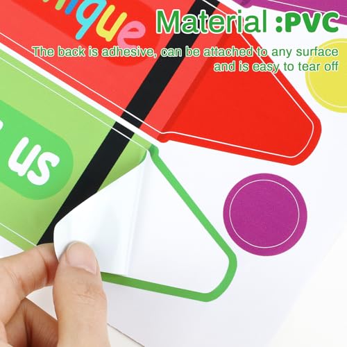 9 Sheet Welcome Back to School Crayon Window Clings for Classroom Decor