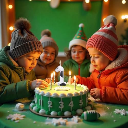 BOXOB Number 1 Soccer Birthday Candle - Football Cake Topper