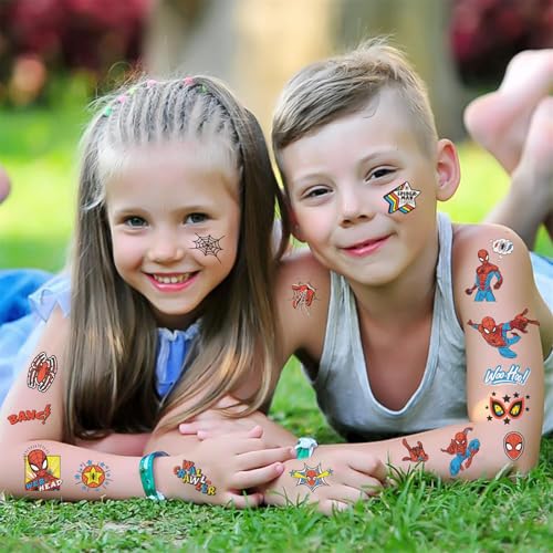 Spider-Man Temporary Tattoos 10 Sheets Kids Superhero Body Art Stickers