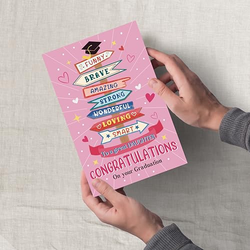 Funny Graduation Card for Daughter - Proud of You Gift from Mom and Dad