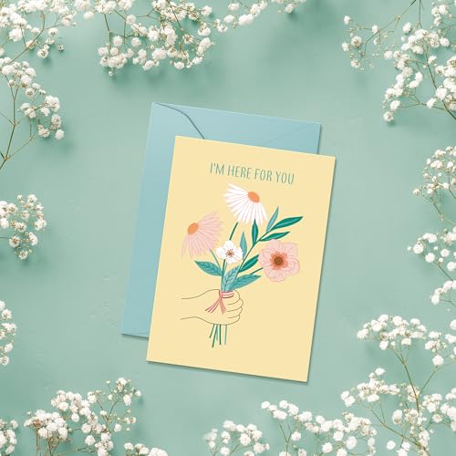 Sweetzer & Orange Elegant Sympathy Card - Floral 5x7” with Gold Foil