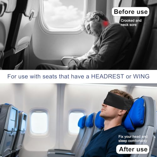 Travel Pillow Set with Silk Eye Mask for Airplanes & Road Trips