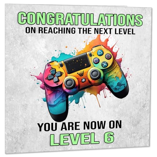 Premium Gamer Birthday Card for 6 Year Old - Eco-Friendly Design