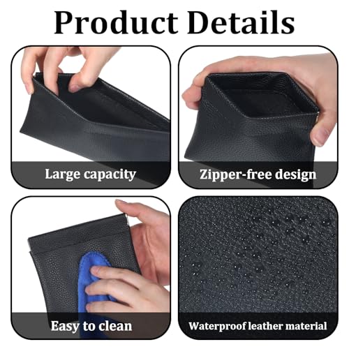 Snuviax 2-Pack PU Leather Mini Cosmetic & Coin Pouch with Snap Closure