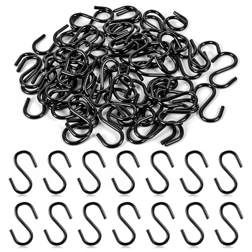 Zelphvt 60-Piece 1-Inch Small Metal S Hooks for Hanging and Organizing