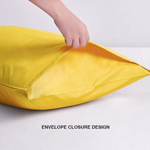 FLXXIE Body Pillow Cover - Super Soft Microfiber | 20x54 Long Pillowcase, Wrinkle & Stain Resistant, Yellow