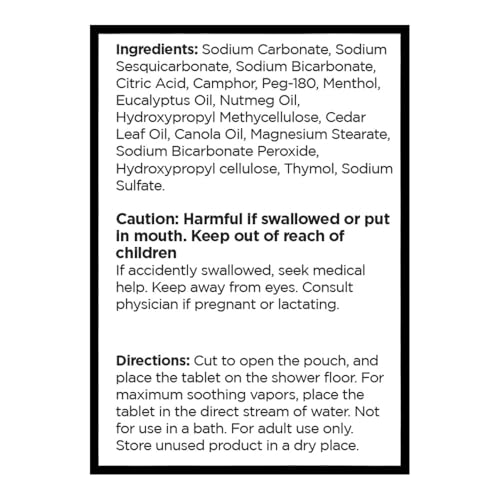 Quality Choice Vapor Shower Tablets Menthol & Eucalyptus for Sinus Relief