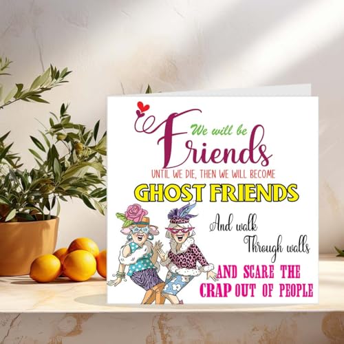 Purple Fox Funny Birthday Card for Women - Ghost Friends Greeting Card