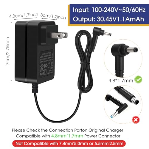 KIRI-TEK 30.45V Replacement Charger for Dyson V10 V11 V12 V15 Vacuum
