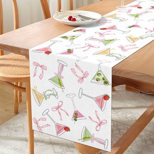 Vohado Martini Table Runner for Birthday and Bridal Party - 13" x 72"