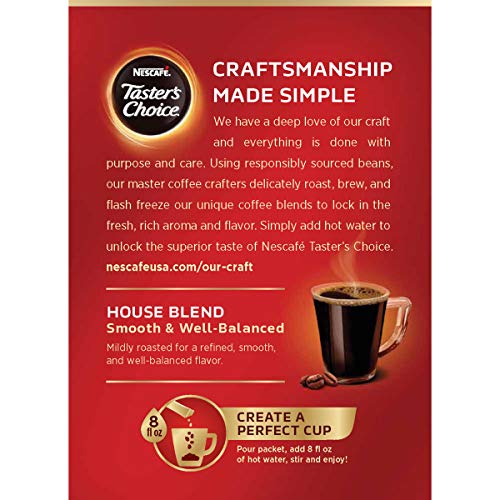Nescafe Taster's Choice House Blend Instant Coffee Sticks, 18 Count