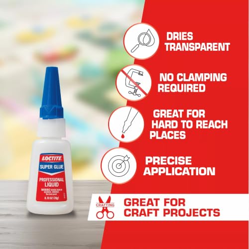 Loctite Professional Super Glue Liquid, Clear Adhesive, 2 Pack (0.7 fl oz)