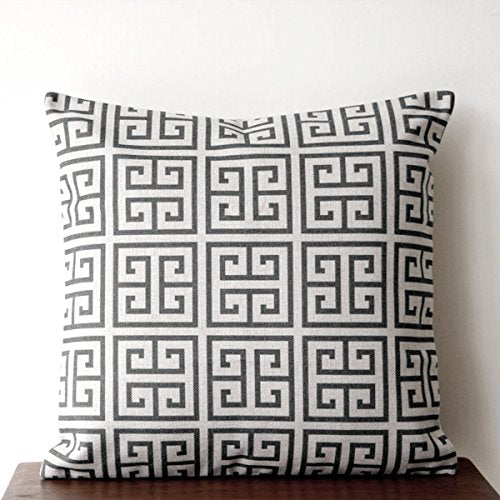 TAOSON Vintage Geometric Black Throw Pillow Cover 18"x18"