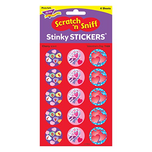 Valentine's Day Stinky Stickers, Scratch & Sniff, 60 Count