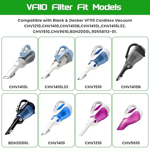 4-Pack VF110 Vacuum Filter Replacement for Black & Decker Dustbuster