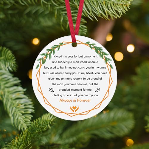 Inspirational Ceramic Ornament for Son - Graduation & Birthday Gift