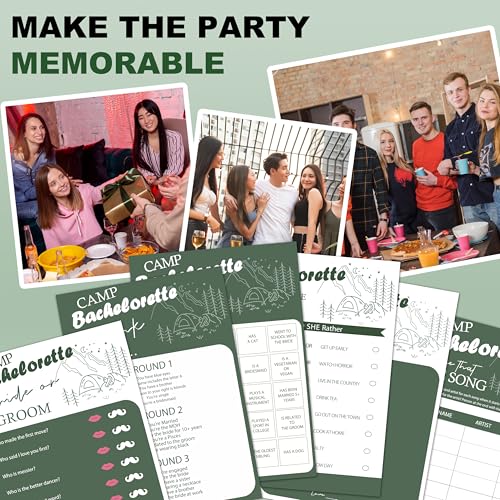 Green Bachelorette Party Games Set - Bridal Shower & Girls Night Favors
