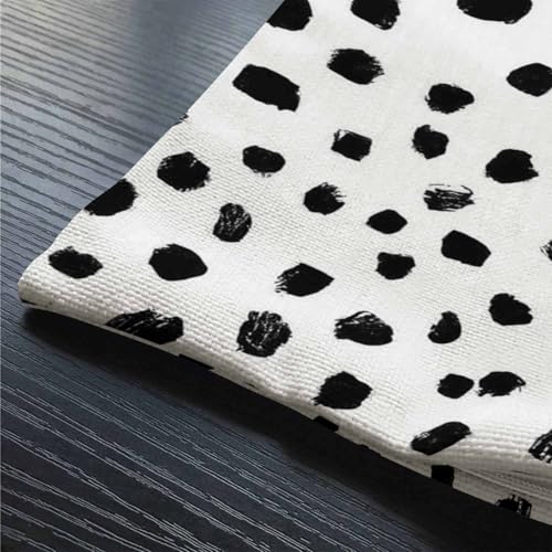 Polka Dots Throw Pillow Cover 12x20 Inch Cotton Linen Cushion Case for Sofa Bed Car