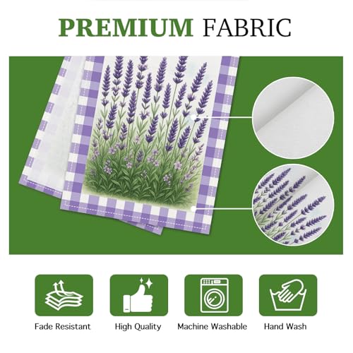 HOMETITUTE Lavender Table Runner 13x72 Inch Floral Burlap Farmhouse Decor