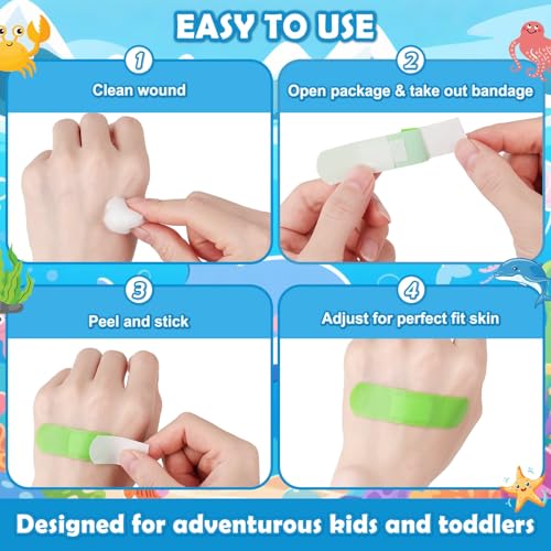 33 Style Kids Cartoon Bandages 300 Pcs Cute Bandages Adhesive Flexible Colorful Bandage Toddler Bandage Waterproof Breathable Protect Scrapes and Cuts for Girls Boys Children Toddlers (Cool)