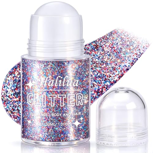 BliBling Red White and Blue Roll-On Body and Face Glitter Gel