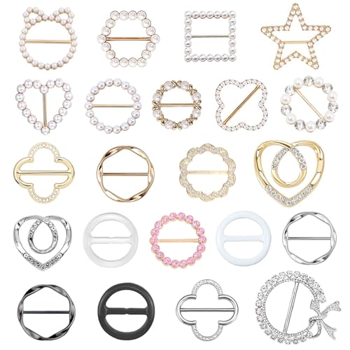 22 Pcs Women Scarf Rings & Waist Cinch Clips Set