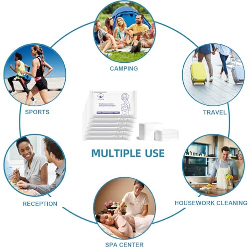30 Pcs Disposable Washcloths for Travel Compressed Towels Cotton Thick Portable Reusable Face Towel Tablets Outdoor Camping Hiking Sports Beauty Salon Cleaning Travel Kit for Hotel 11.8 x 9.5 inches
