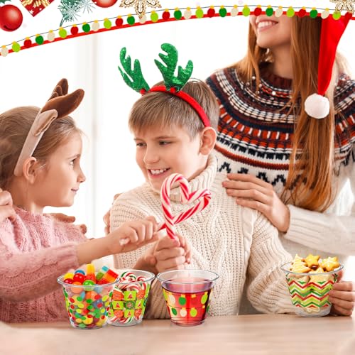 Christmas Theme Disposable Plastic Cups 9 oz - 100 Pack, Classic Style