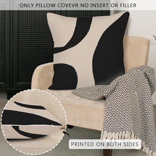 Boho Abstract Throw Pillow Covers 18x18 - Set of 2 for Couch & Bed