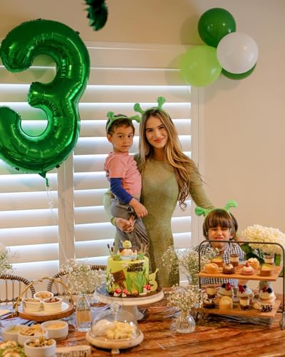 Hadoife 40-Inch Dark Green Number 2 Foil Balloon for Birthday Party Decor