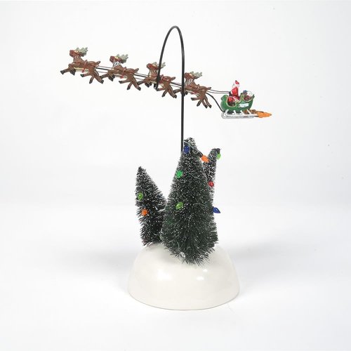 Department 56 Flaming Sleigh Animated Figurine - Christmas Vacation Village Accessory, 10 Inch, Multicolor