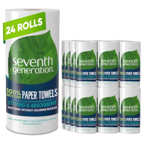 Seventh Generation 100% Recycled Paper Towels, 24 Rolls - 2-Ply