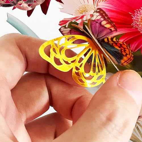 ShibaerInu 1Pcs Blue Vase Pop Up Flower Card with Butterfly & Envelope - 12 Inch 3D Greeting Note