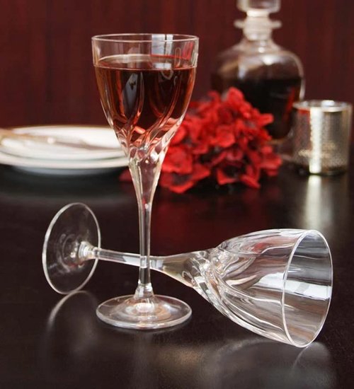 Barski Wine Glass - Goblet - Red Wine - White Wine - Water Glass - Stemmed Glasses - Set of 6 Goblets - Crystal like Glass - 6 oz. Beautifully Cut Designed Made in Europe