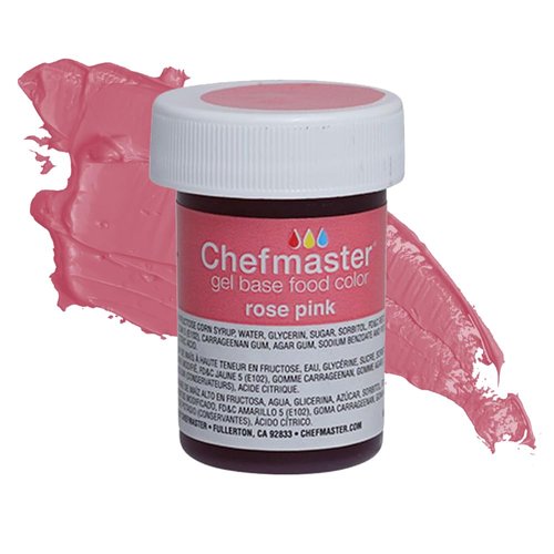 Chefmaster Rose Pink Gel Food Coloring - Vibrant Professional-Grade Dye for Icing & Fondant | 1 oz