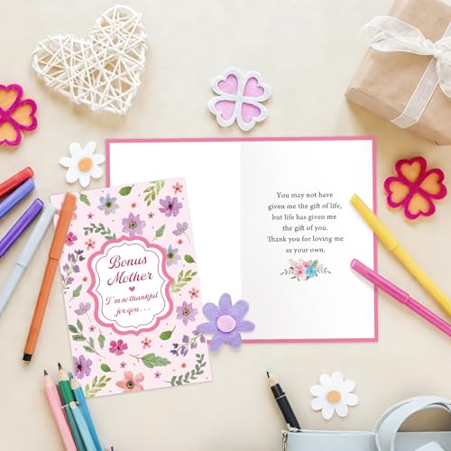 Heartfelt Floral Mother's Day Card for Stepmom & Bonus Mom