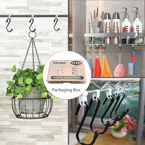 Anti-Drop S-Shape Wire Shelving Hooks - Heavy Duty Steel Rack Hangers