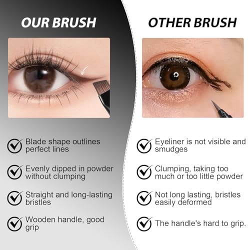 BEAUTYFACTOR Angled Eyeliner Brush - Precision Ultra-Thin Fine Point Makeup Brush