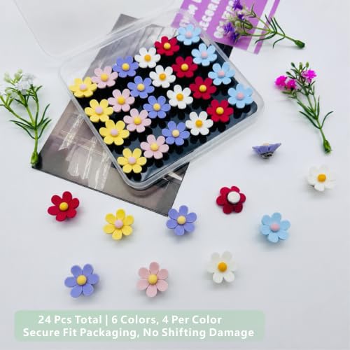 24-Pack Cute 3D Flower Locker Magnets - Strong Hold for Fridge & Whiteboards