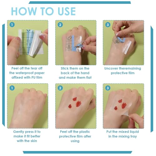 200 Pcs Transparent Stretch Adhesive Bandage, Waterproof Clear Adhesive Bandages, Aftercare Clear Film Dressing Bandages, Second Skin Tattoo Cover Wound Over for Tattoo Aftercare 1.96¡¿1.96