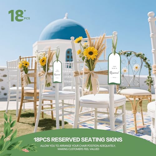 18 Semi-Circle Reserved Seating Signs for Weddings - Sage Green