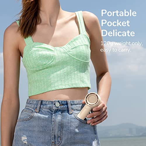 JISULIFE Mini Portable Bladeless Fan | USB Rechargeable, 3 Speeds, Lightweight Design for Travel