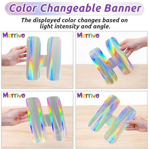 Iridescent Welcome Back Banner - Pre-Strung Holographic Decor