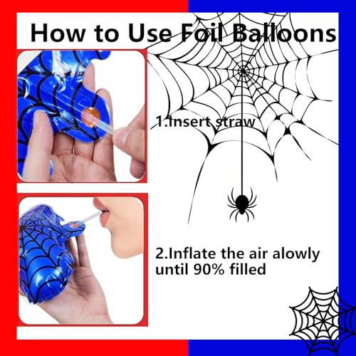 40 Inch Spider Theme Number 3 Foil Balloon Set for Kids