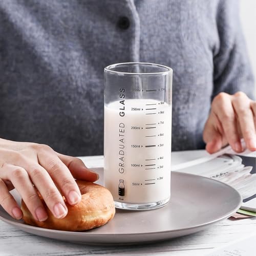 10 oz Borosilicate Glass Measuring Cup for Coffee, Milk & Juice