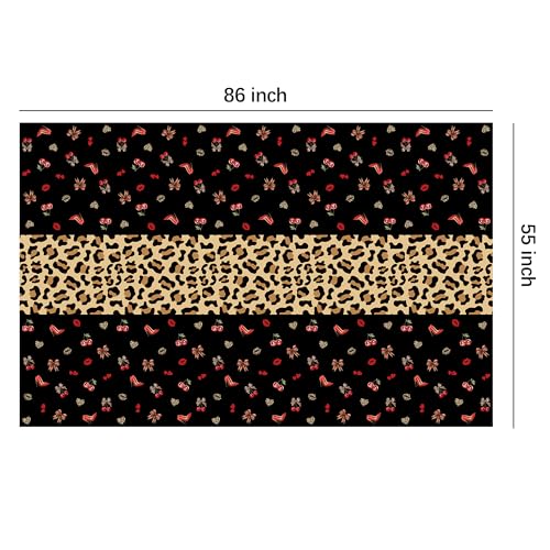 Cheetah Print Cherry Birthday Tablecloths - 3 Pack, 86x55in