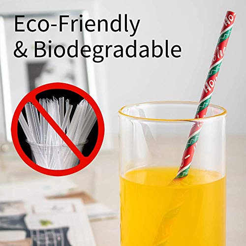 Biodegradable Paper Straws - 100-Pack, 7.75 Inches, Eco-Friendly Designs