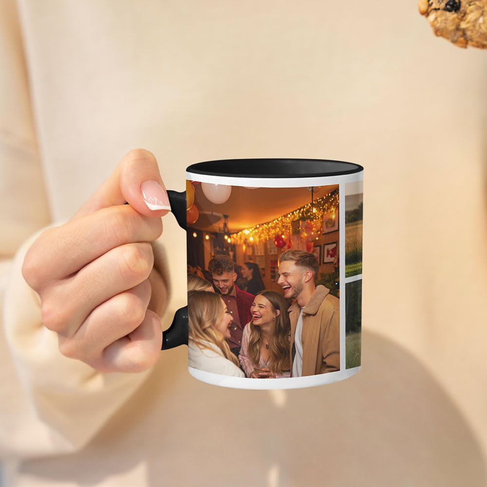 Skiennix Custom Photo Mug - Personalized 15oz Ceramic Coffee Cup for Men, Women & Family