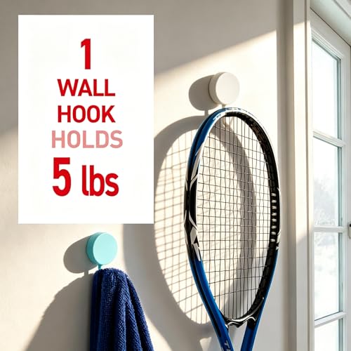 Set of 10 Heavy Duty Adhesive Wall Hooks - Pink for Home Use